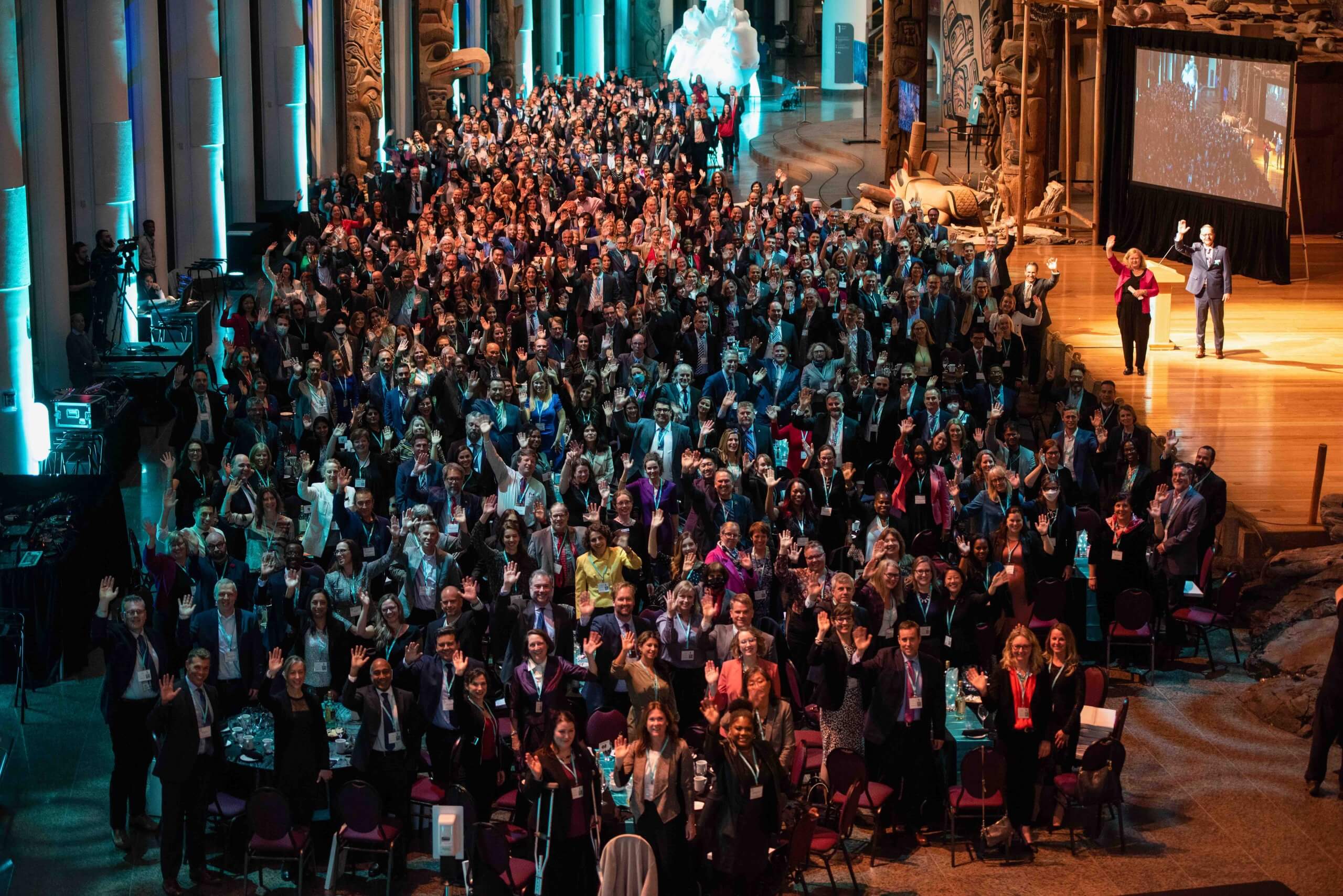 Aerial photo of crowd at event